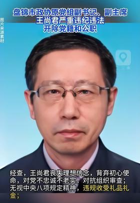 辽宁大新闻!盘锦市政协原党组副书记、副主席王尚君被“双开”-图3